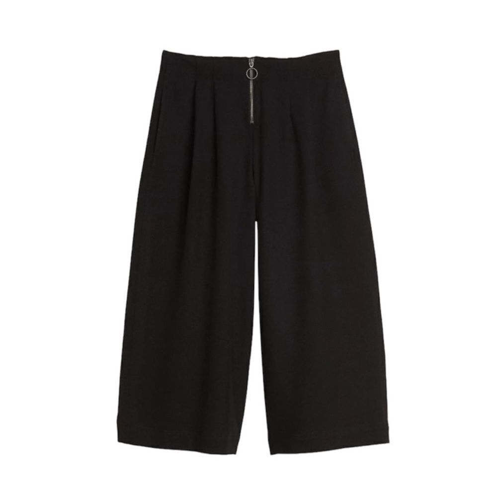 GAP High Rise Cropped Wide-Leg Pants in Black Size 4 Tall - Picture 1 of 10